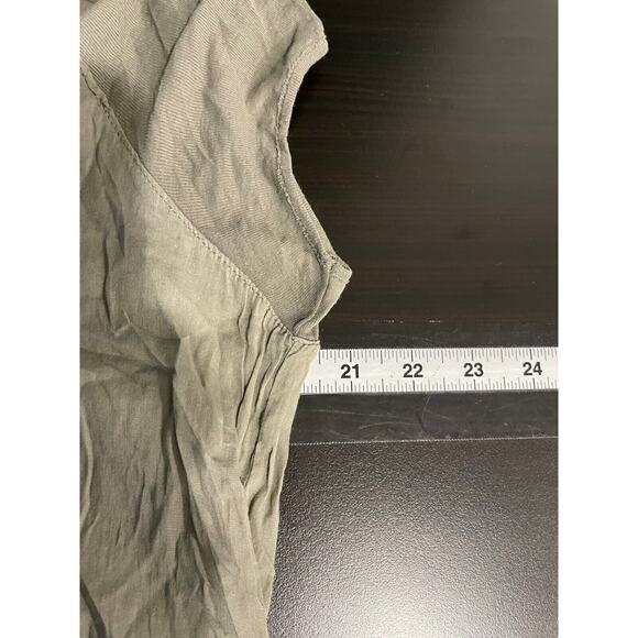 KristenseN Du Nord Womens Midi Dress Size 4 Gray Crepe V Neck Sheer Lagenlook - Picture 5 of 7